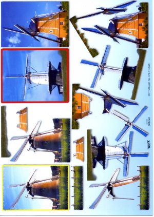A4 Decoupage Sheet - Windmills (504222)